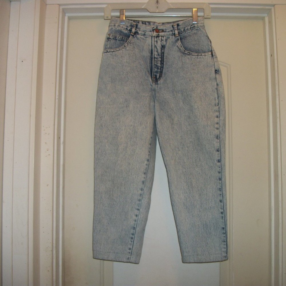 GIRLS CUTE RETRO BLUE FADE JEANS 12